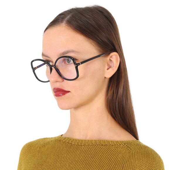 Tom Ford FT5845-B 001 Eyeglasses 56mm Shiny Black Frame, Blue Light Block main image 10